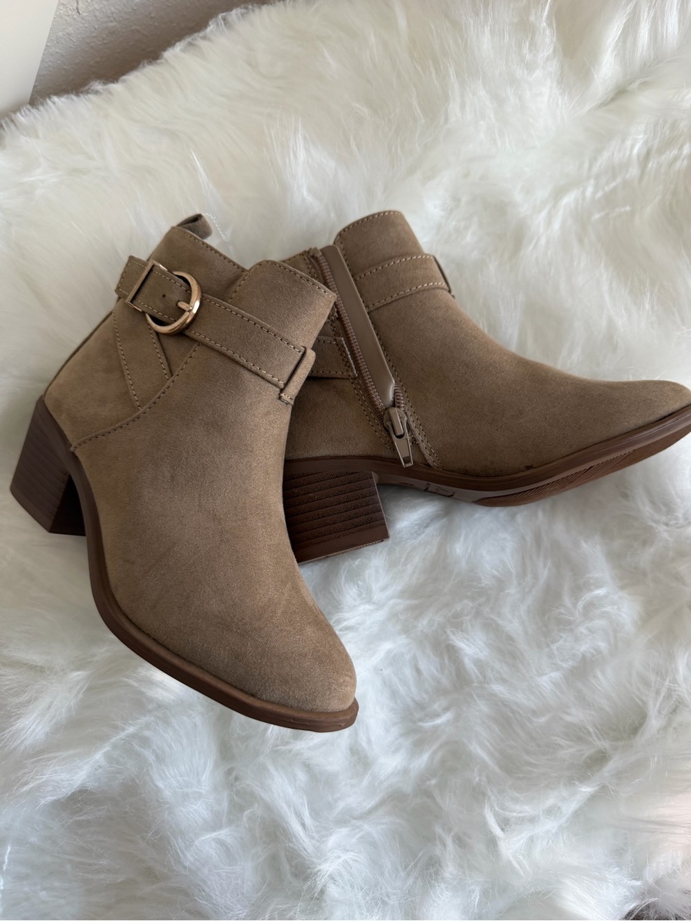 Sugar Kids Tan Ankle Boots with Buckle